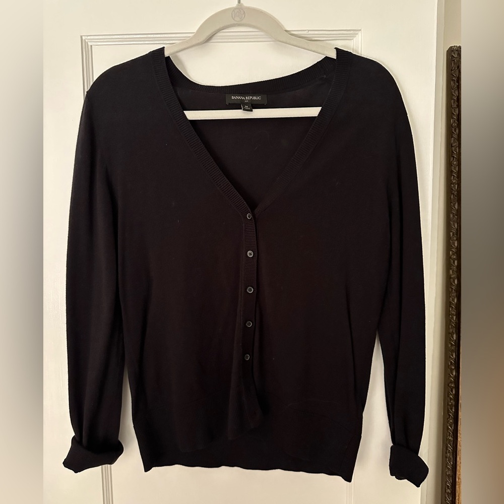 Banana Republic black cardigan; size M